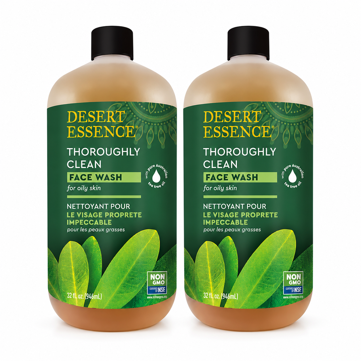 Desert Essence Thoroughly Clean Face Wash Original Tea Tree Oil Gentle Cleanser For Soft Radiant Skin 32 fl oz Desert Essence